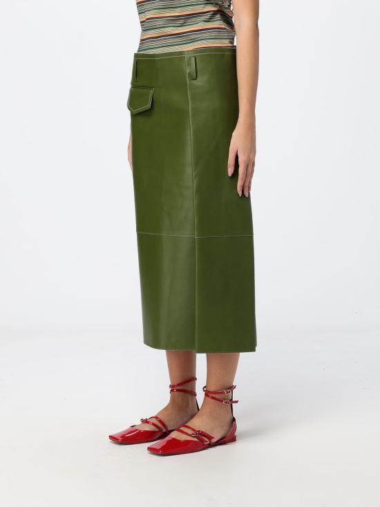 26FW 마르니 스커트 GOMX0845J0ULA769 00V78 Green - MARNI