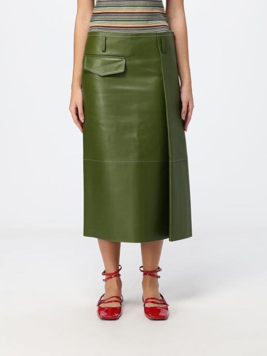 26FW 마르니 스커트 GOMX0845J0ULA769 00V78 Green