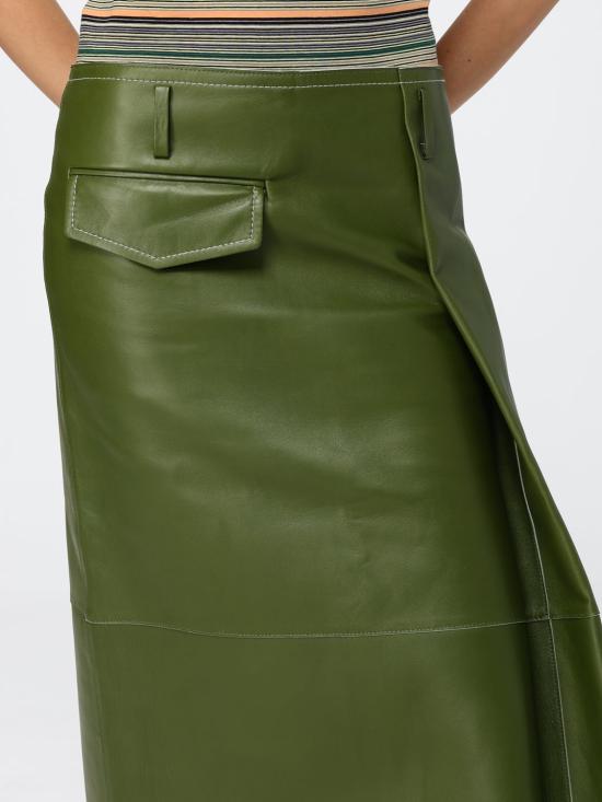 26FW 마르니 스커트 GOMX0845J0ULA769 00V78 Green - MARNI