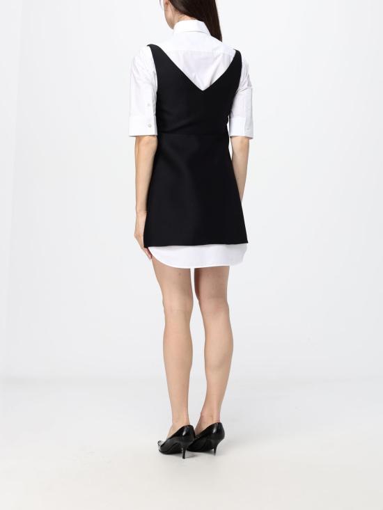 26FW 발렌시아가 하이브리드 셔츠 미니 드레스 A00296TUT22 1000 Black - BALENCIAGA