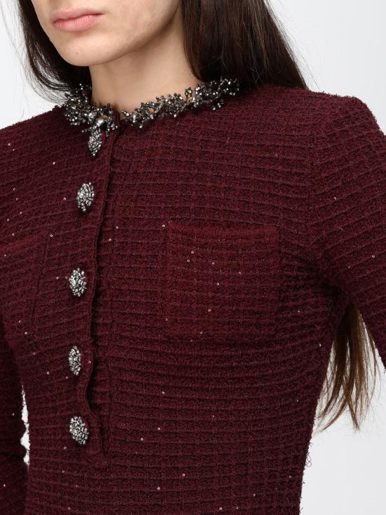 26FW 셀프 포트레이트 롱 원피스 SC26152SBU Burgundy - SELF PORTRAIT