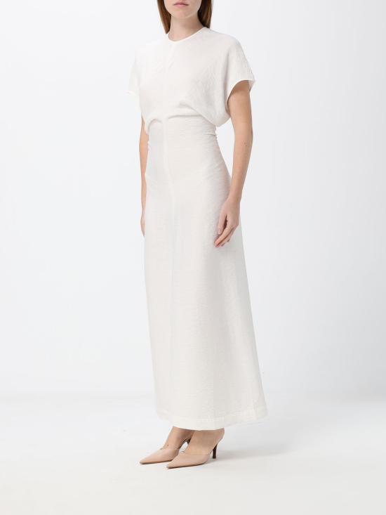 26FW 토템 롱 원피스 243WRD1103FB0199 059 White - TOTEME