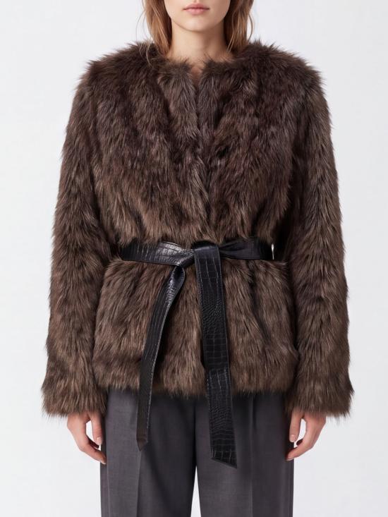 26FW 마그다뷰트림 코트 163926 Brown