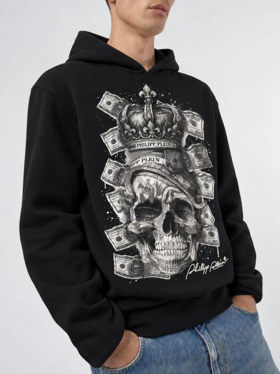 26FW 필립 플레인 후드 티셔츠 FAFCMJB4042PTE180N 02 Black - PHILIPP PLEIN