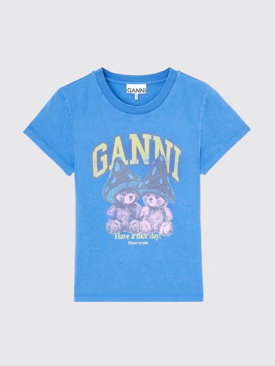 26FW 가니 반팔 티셔츠 A1050308 799 Blue - GANNI