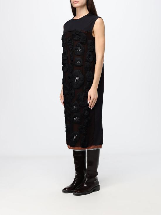 26FW 마르니 롱 원피스 ABMA1598SUUSR034 00N99 Black - MARNI