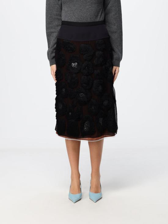 26FW 마르니 스커트 GOMA0866SUUSR034 00N99 Black