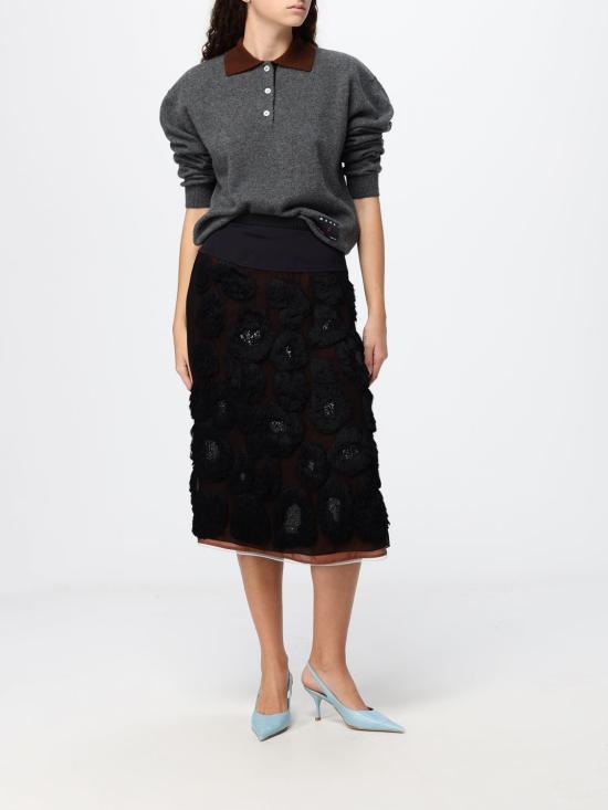 26FW 마르니 스커트 GOMA0866SUUSR034 00N99 Black - MARNI
