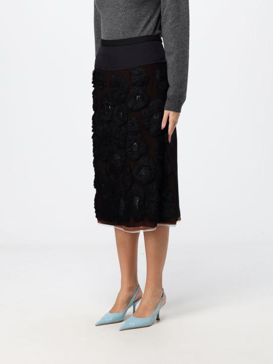 26FW 마르니 스커트 GOMA0866SUUSR034 00N99 Black - MARNI