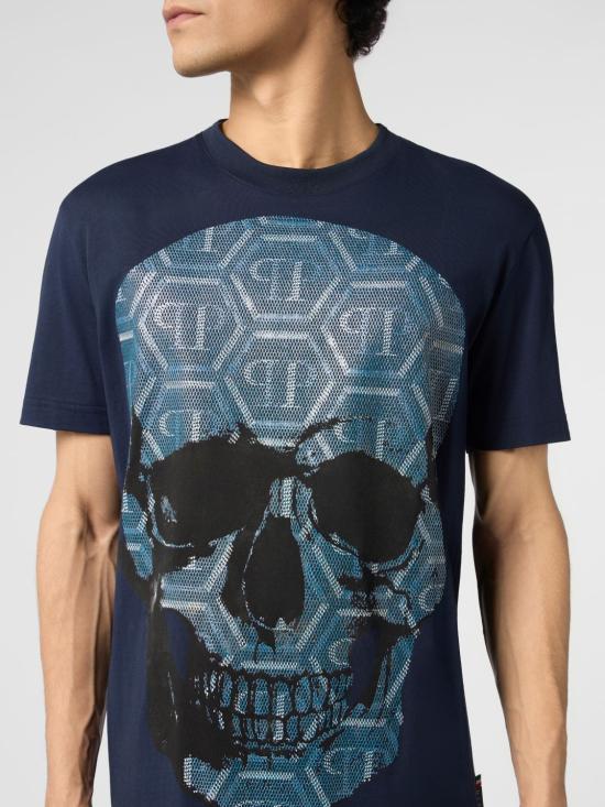 26FW 필립 플레인 반팔 티셔츠 FAFCMTK9201PJY002N 24 Blue - PHILIPP PLEIN