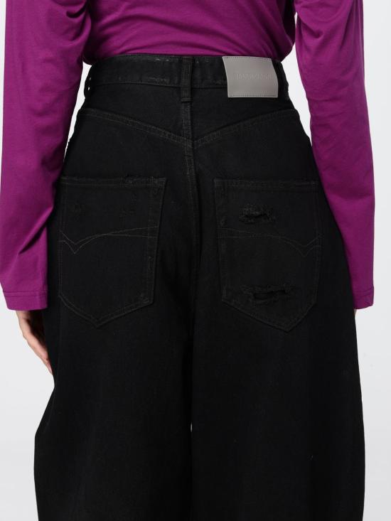 26FW 발렌시아가 하이웨이스트 배럴 트위스트 데님 팬츠 A0095FTBP47 8975 Black - BALENCIAGA
