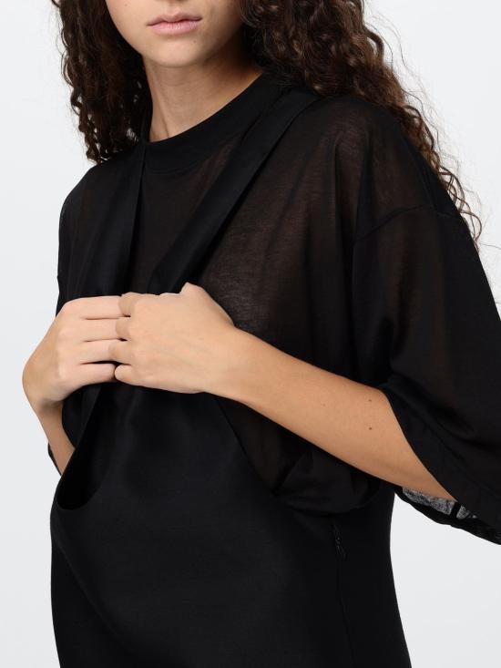 26FW 발렌시아가 하이브리드 미니 드레스 A0028KTUT22 1000 Black - BALENCIAGA