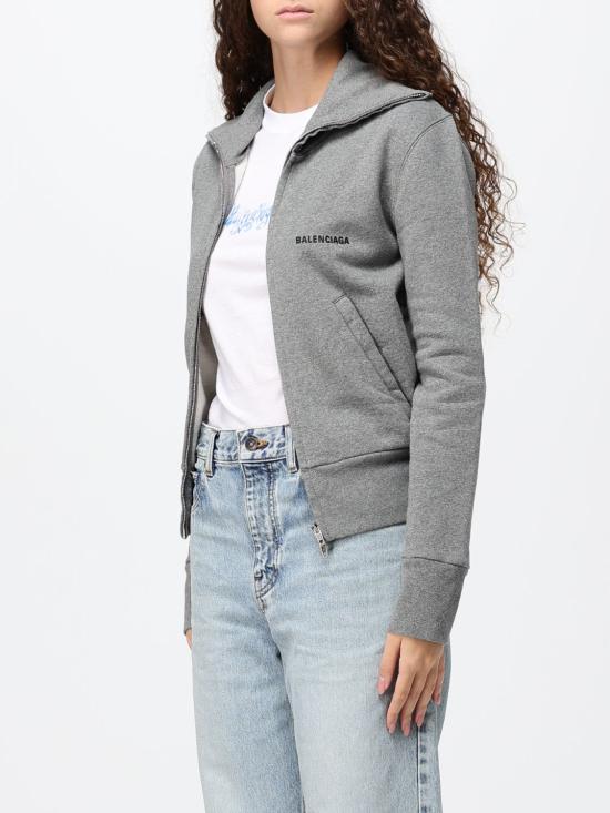 26FW 발렌시아가 피티드 집업 스웨트셔츠 자켓 A009S3TUVA4 8519 Grey - BALENCIAGA