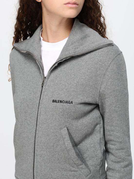 26FW 발렌시아가 피티드 집업 스웨트셔츠 자켓 A009S3TUVA4 8519 Grey - BALENCIAGA