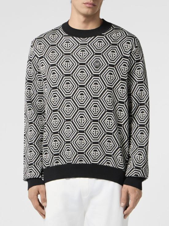 26FW 필립 플레인 스웨터 PAFCMKO1578PTE021N 02 Black