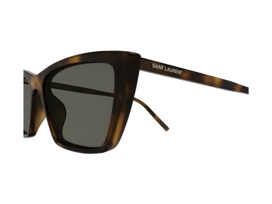 26FW 생로랑 선글라스 SL 737 마이카 씬 토터스쉘 오버사이즈 캣아이 - SAINT LAURENT
