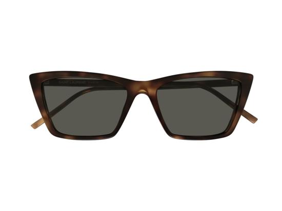 26FW 생로랑 선글라스 SL 737 마이카 씬 토터스쉘 오버사이즈 캣아이 - SAINT LAURENT