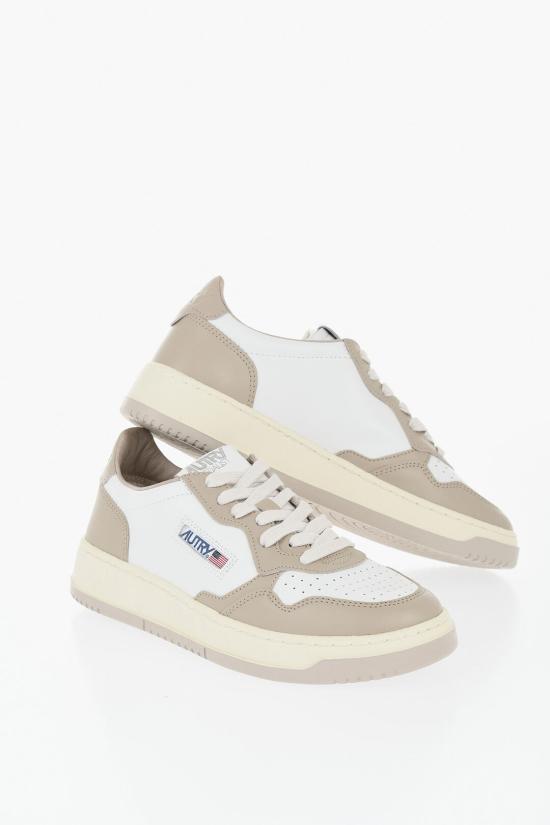  오트리 메달리스트 로우 레더 스니커즈 AULWWB51 Beige Bianco