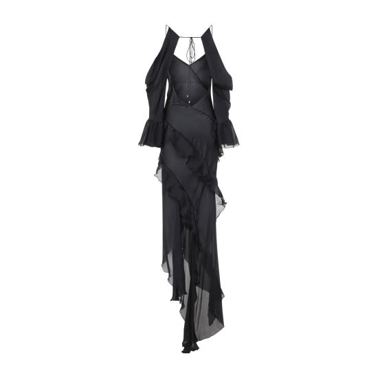 26FW 로베르토 카발리 미디 원피스 XWT129CC001 05051 BLACK