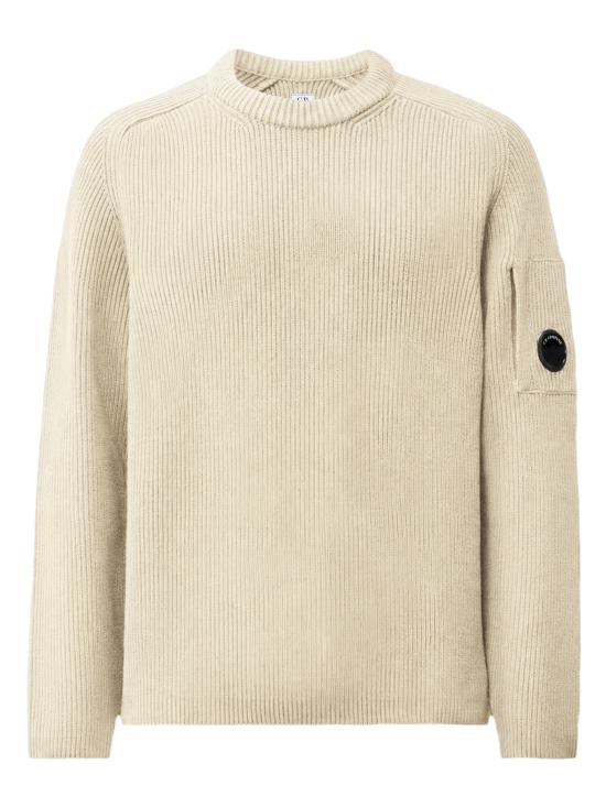 26FW 씨피 컴퍼니 풀 립 코튼 나일론 렌즈 크루넥 스웨터 21CMKN101A006608A120 BEIGE