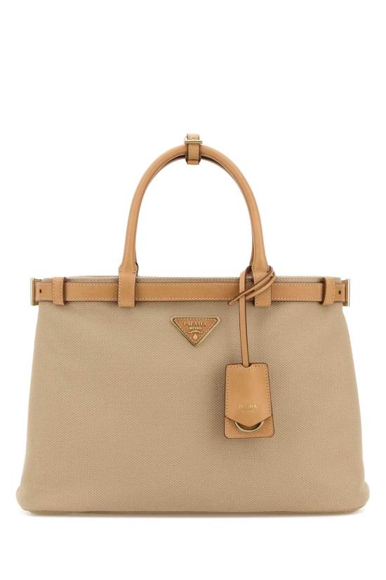 26FW 프라다 버클 미디엄 가죽 핸드백 1BA417VOYM2FPV F0065 BEIGE O TAN