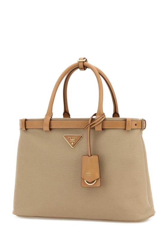 26FW 프라다 버클 미디엄 가죽 핸드백 1BA417VOYM2FPV F0065 BEIGE O TAN - PRADA