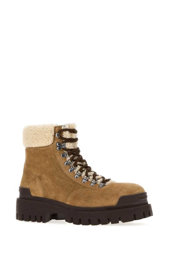 26FW 발렌시아가 컴뱃 스트라이크 스웨이드 시어링 윈터 부츠 A006QFWCG82 2290 CAMEL - BALENCIAGA