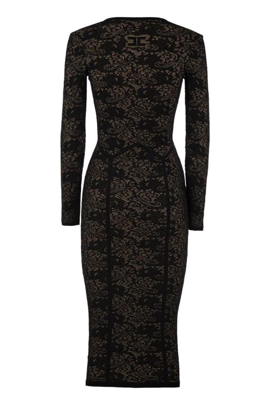 26FW 엘리자베타프랜치 미디 원피스 AM26Q66E2 FR9 BLACK - ELISABETTA FRANCHI