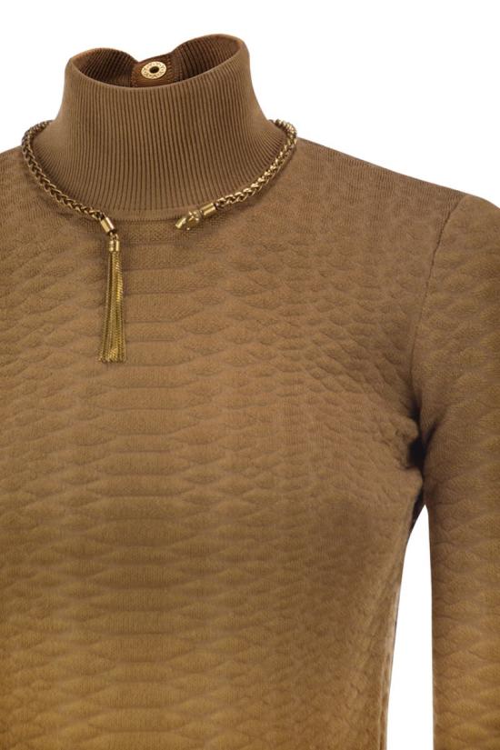 26FW 엘리자베타프랜치 미디 원피스 AM31S67E2 AI6 LIGHT BROWN - ELISABETTA FRANCHI