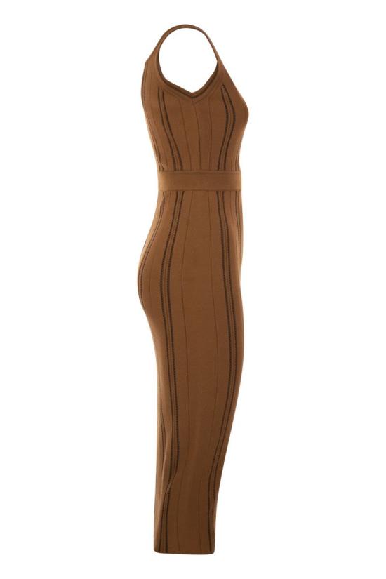 26FW 엘리자베타프랜치 미디 원피스 AM38Q67E2 FR1 LIGHT BROWN - ELISABETTA FRANCHI