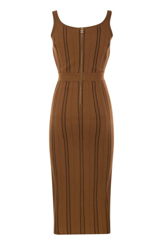 26FW 엘리자베타프랜치 미디 원피스 AM38Q67E2 FR1 LIGHT BROWN - ELISABETTA FRANCHI