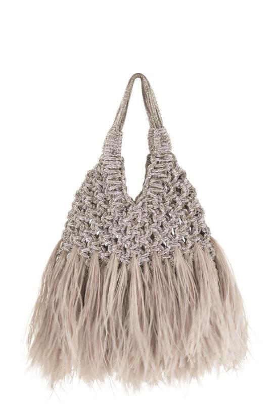  히보우라마 토트백 VANNIFIQUE PLUMES CRYSTAL LIGHT GREY CRYSTALLIGHTGREY