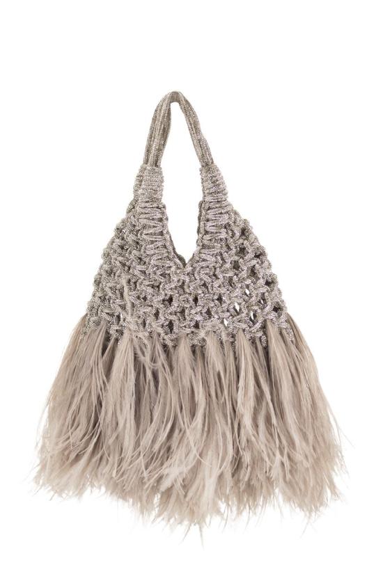  히보우라마 토트백 VANNIFIQUE PLUMES CRYSTAL LIGHT GREY CRYSTALLIGHTGREY - HIBOURAMA
