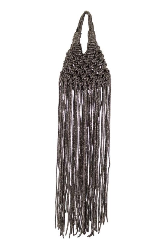  히보우라마 토트백 VANNIFIQUE MINI FRINGE HEMATITE ANTHRACITE