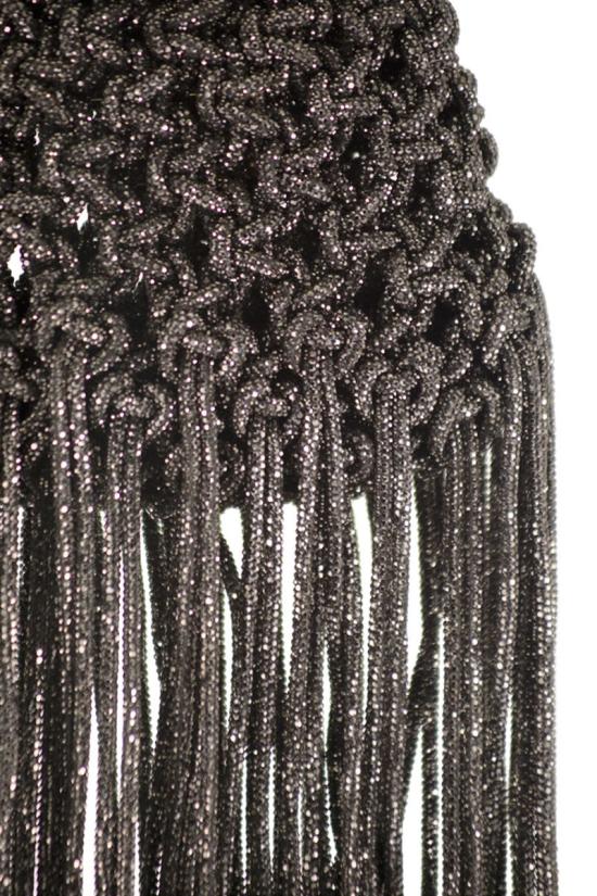  히보우라마 토트백 VANNIFIQUE MINI FRINGE HEMATITE ANTHRACITE - HIBOURAMA