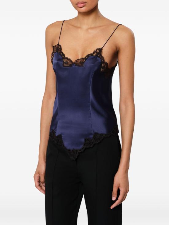 26FW 이자벨마랑 아마엘 실크 레이스 트리밍 캐미솔 탑 HT0986FAD4J15I30MI NAVY - ISABEL MARANT