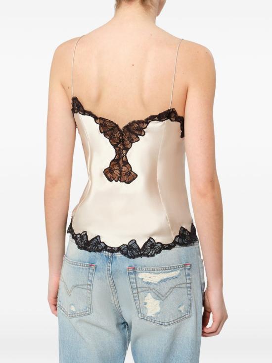 26FW 이자벨마랑 아마엘 실크 레이스 트리밍 캐미솔 탑 HT0986FAD4J15I23CH GOLD - ISABEL MARANT