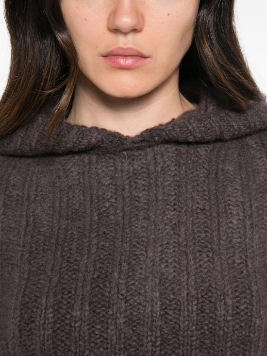 26FW 릭 오웬스 후드 티셔츠 RO02F5695RIBWSE78 DARK GREY - RICK OWENS