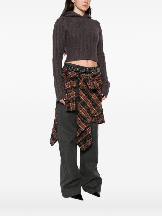 26FW 릭 오웬스 후드 티셔츠 RO02F5695RIBWSE78 DARK GREY - RICK OWENS