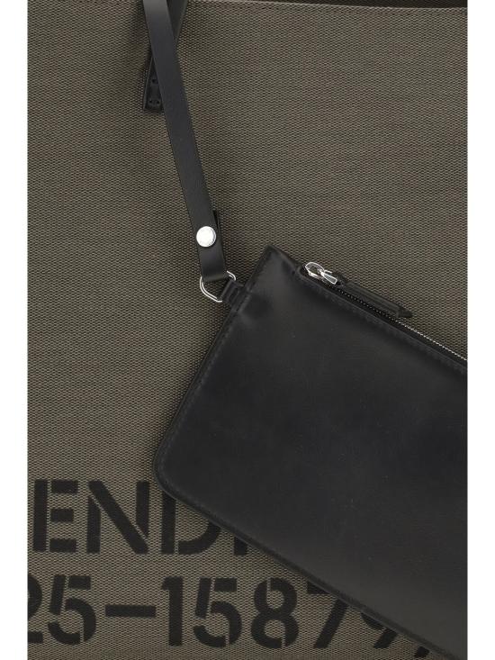 26FW 펜디 롤 라지 스텐실 프린트 캔버스 백 7VA704B209 F0ZPQ GREEN - FENDI