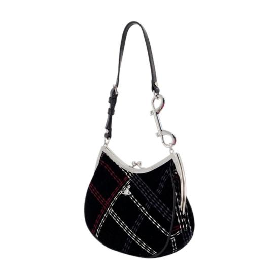 26FW 비비안웨스트우드 카프스킨 스몰 로고 토트백 4B01000PWW01IDN208 BLACK - VIVIENNE WESTWOOD