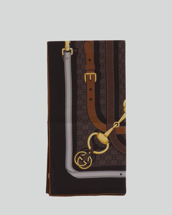 26FW 구찌 GG 자카드 울 실크 스카프 머플러 A007EA3G001 2100 BROWN - GUCCI