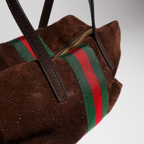 26FW 구찌 웹 스몰 보스턴백 A0070TAAHCC 2147 BROWN - GUCCI