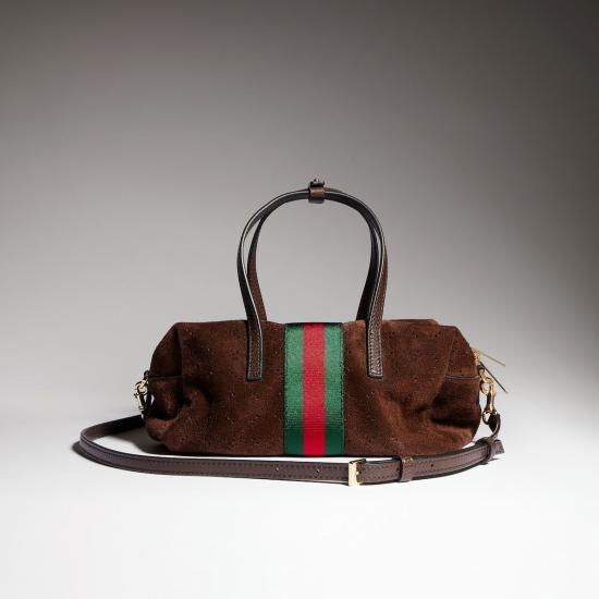 26FW 구찌 웹 스몰 보스턴백 A0070TAAHCC 2147 BROWN - GUCCI