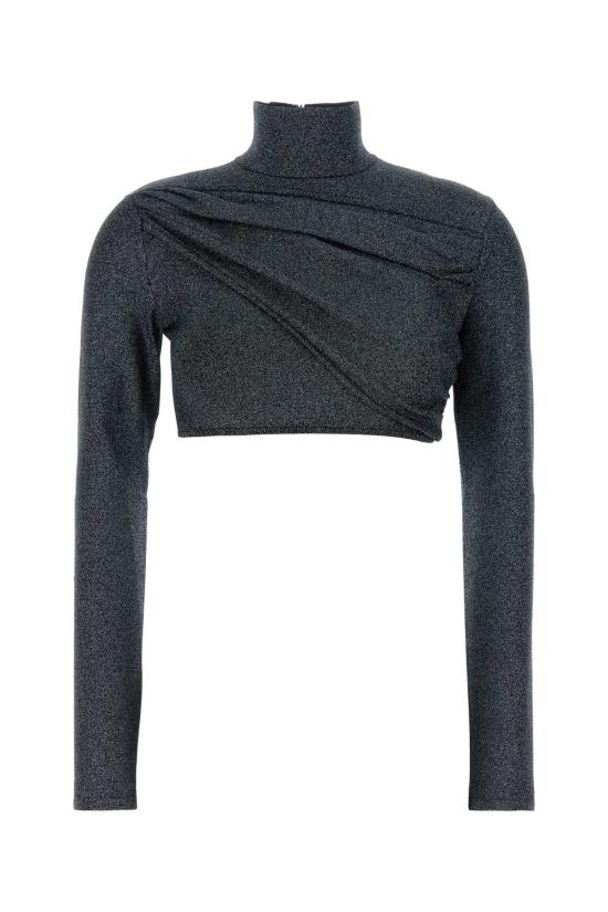 26FW 구찌 비스코스 라메 크로프탑 A0034GXKFQ0 1219 BLACK