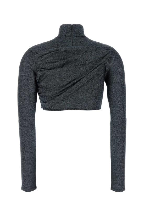 26FW 구찌 비스코스 라메 크로프탑 A0034GXKFQ0 1219 BLACK - GUCCI