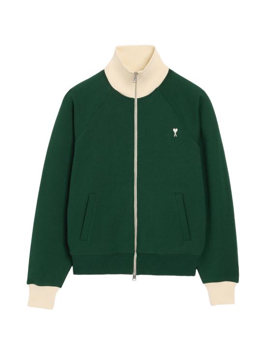 26FW 아미 집업 니트 USW796JE0245 A244 VERT BOUTEILLE IVOIRE