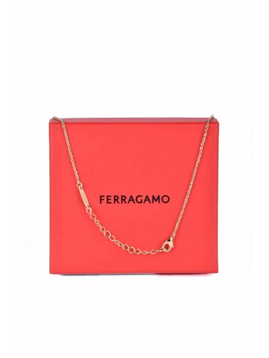  살바토레 페라가모 주얼리 섬세한 금도금 목걸이, 광택 처리된 둥근 펜던트 - SALVATORE FERRAGAMO