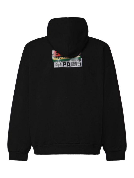 26FW 발렌시아가 범퍼 스티커 미디엄 핏 후디 871956TUVS81000 BLACK - BALENCIAGA