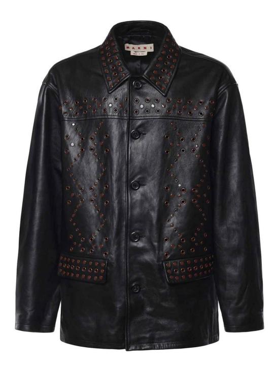 26FW 마르니 가죽 자켓 JUMY0219UXULA77000N99 BLACK